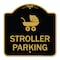 Signmission Stroller Parking With Graphic, Black & Gold Aluminum Architectural Sign, 18" x 18", BG-1818-22832 A-DES-BG-1818-22832 - alternate 1